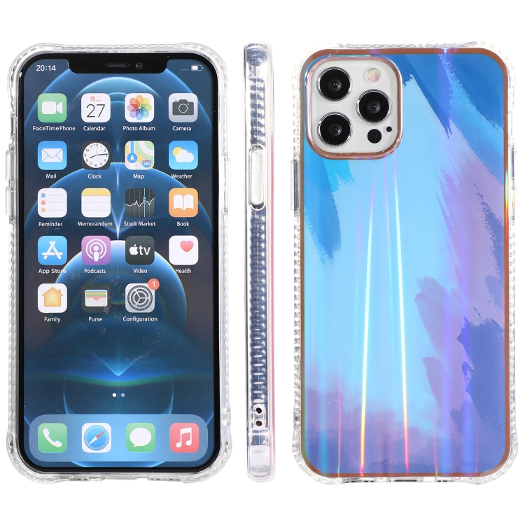 

IMD Process Rendering Watercolor Aurora Pattern TPU + PC Shockproof Case For iPhone 13 Pro(Blue)