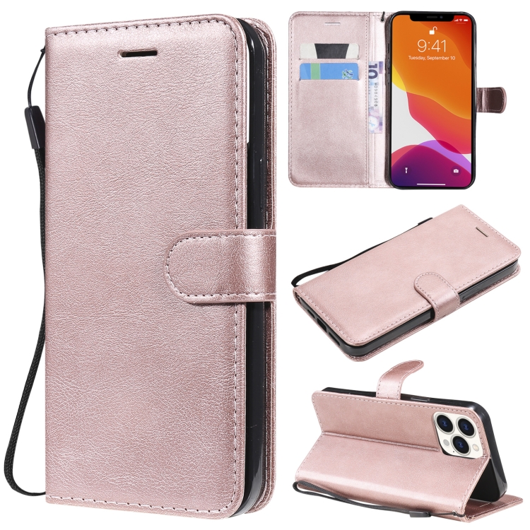 

Pure Color Horizontal Flip Leather Case with Holder & Card Slots & Wallet & Lanyard For iPhone 13 Pro Max(Rose Gold)