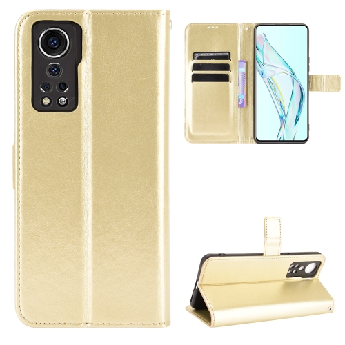 

For ZTE Axon 30 5G Crazy Horse Texture Horizontal Flip Leather Case with Holder & Card Slots & Lanyard(Gold)