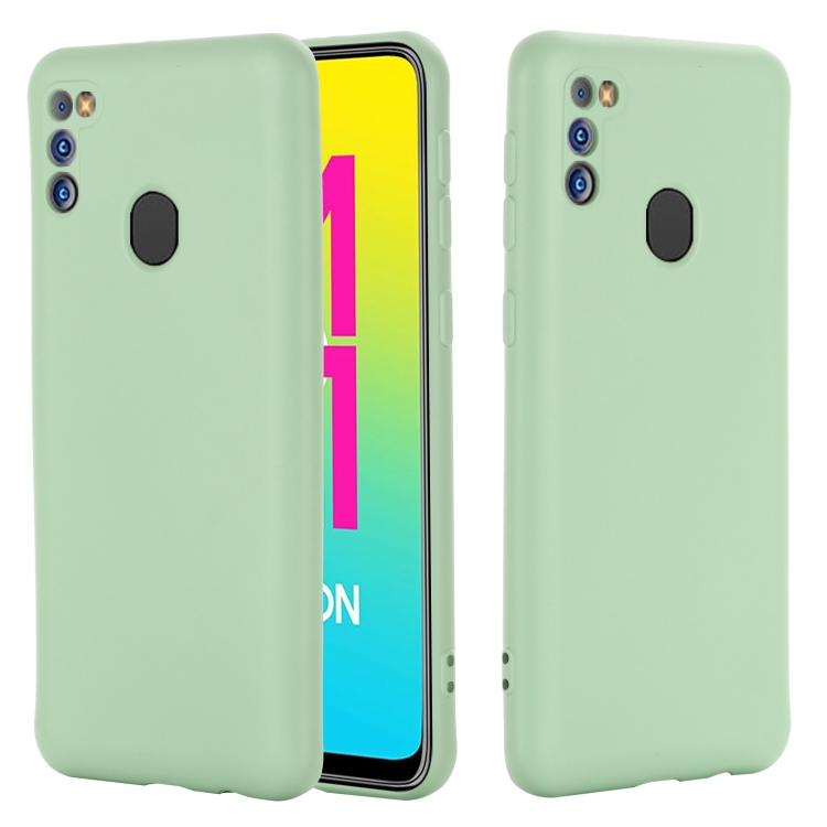 

For Samsung Galaxy M21 2021 Solid Color Liquid Silicone Dropproof Full Coverage Protective Case(Green)