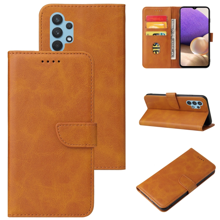 

For Samsung Galaxy A32 5G Calf Texture Buckle Horizontal Flip Leather Case with Holder & Card Slots & Wallet(Khaki)