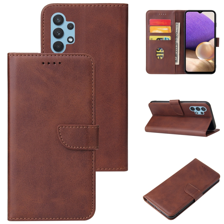 

For Samsung Galaxy A32 5G Calf Texture Buckle Horizontal Flip Leather Case with Holder & Card Slots & Wallet(Brown)