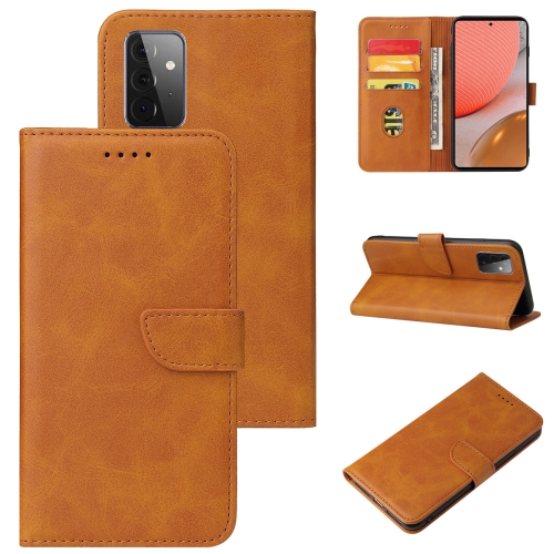 

For Samsung Galaxy A72 5G / 4G Calf Texture Buckle Horizontal Flip Leather Case with Holder & Card Slots & Wallet(Khaki)