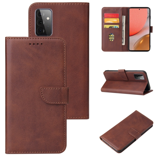 

For Samsung Galaxy A72 5G / 4G Calf Texture Buckle Horizontal Flip Leather Case with Holder & Card Slots & Wallet(Brown)