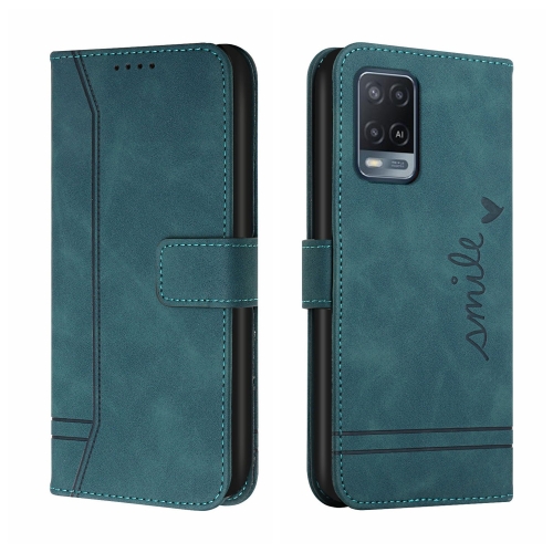 

For OPPO A55 5G Retro Skin Feel Horizontal Flip Soft TPU + PU Leather Case with Holder & Card Slots & Photo Frame(Green)