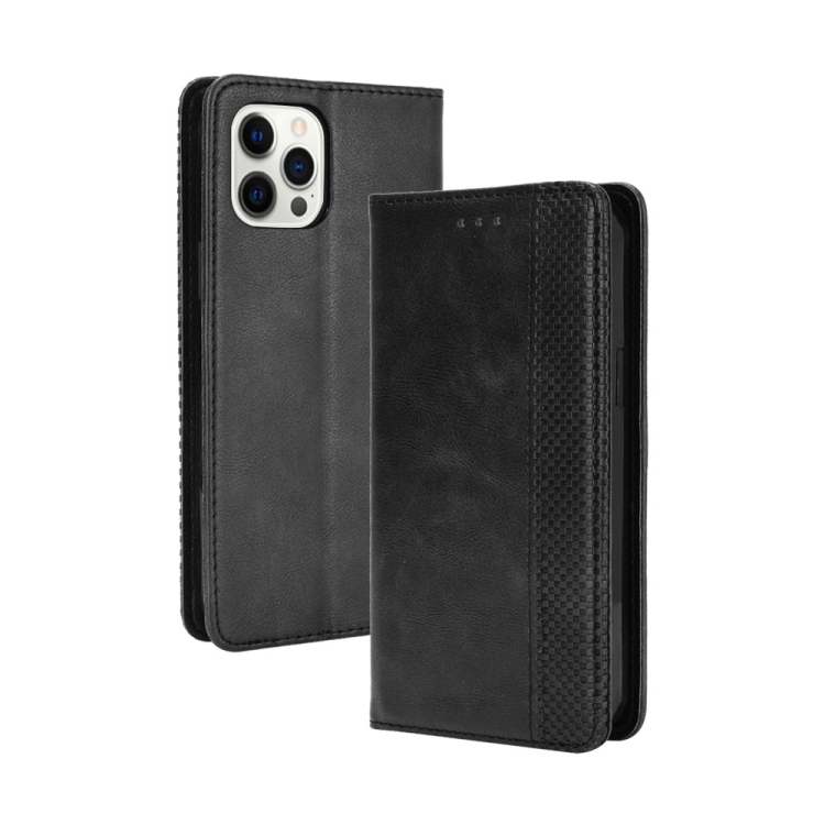 

Magnetic Buckle Retro Pattern Horizontal Flip Leather Case with Holder & Card Slot & Wallet For iPhone 13 Pro(Black)