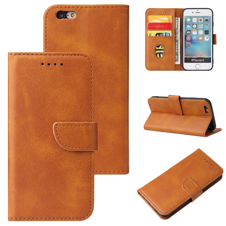 

Calf Texture Buckle Horizontal Flip Leather Case with Holder & Card Slots & Wallet For iPhone 6 Plus & 6s Plus(Khaki)
