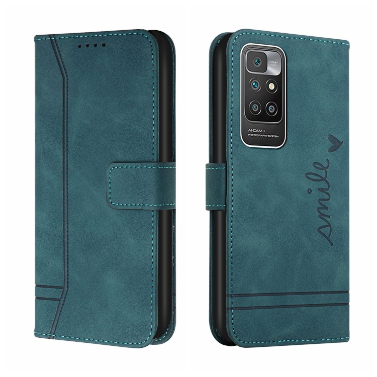 

For Xiaomi Redmi 10 Retro Skin Feel Horizontal Flip Soft TPU + PU Leather Case with Holder & Card Slots & Photo Frame(Dark Green)