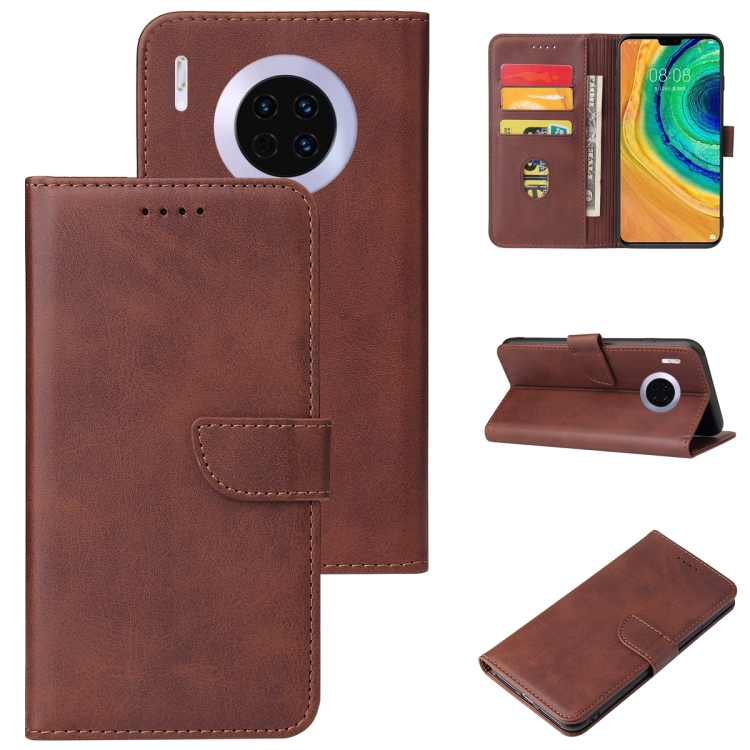 

For Huawei Mate 30 Calf Texture Buckle Horizontal Flip Leather Case with Holder & Card Slots & Wallet(Brown)