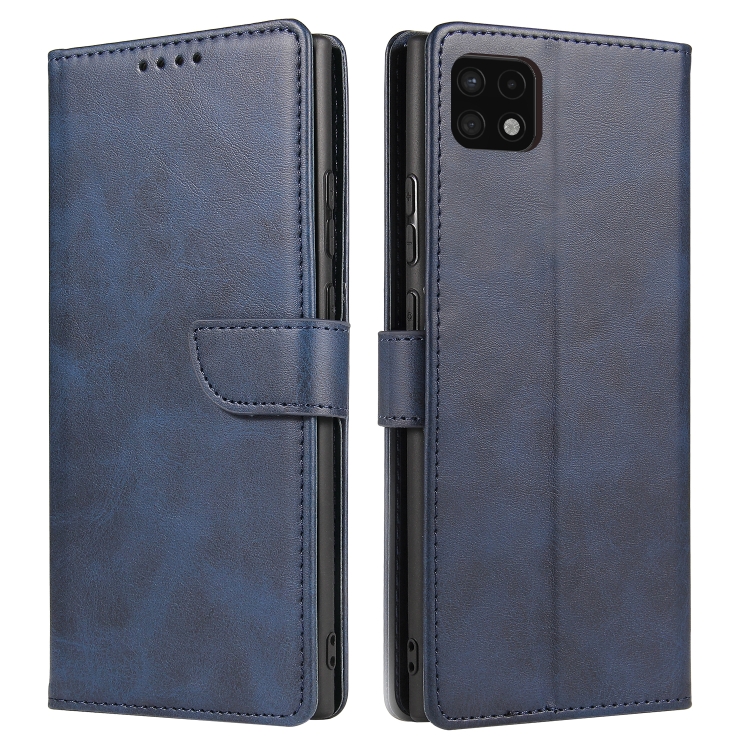 

For Samsung Galaxy A22 4G Calf Texture Buckle Horizontal Flip Leather Case with Holder & Card Slots & Wallet(Blue)