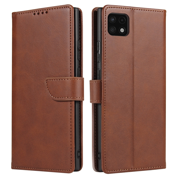 

For Samsung Galaxy A22 4G Calf Texture Buckle Horizontal Flip Leather Case with Holder & Card Slots & Wallet(Brown)