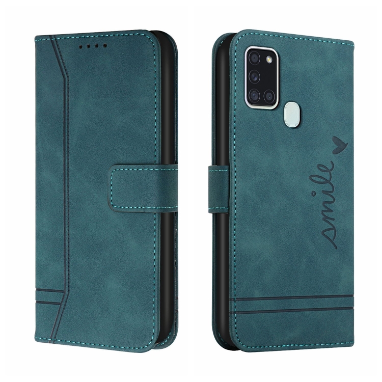 

For Samsung Galaxy A21s Retro Skin Feel Horizontal Flip Soft TPU + PU Leather Case with Holder & Card Slots & Photo Frame(Army Green)