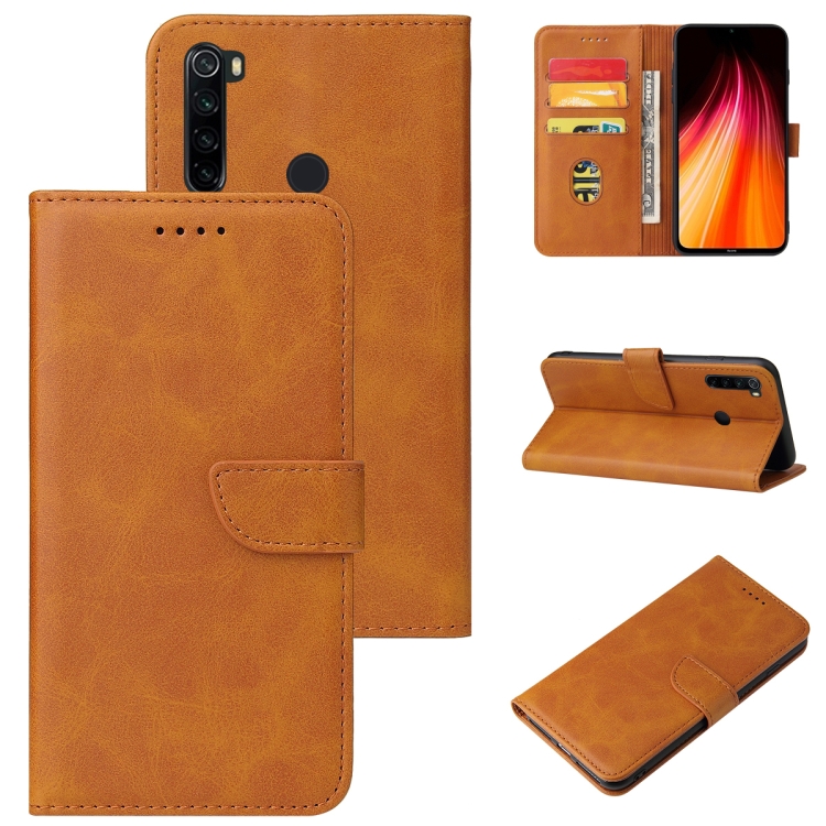 

For Xiaomi Redmi Note 8 Calf Texture Buckle Horizontal Flip Leather Case with Holder & Card Slots & Wallet(Khaki)
