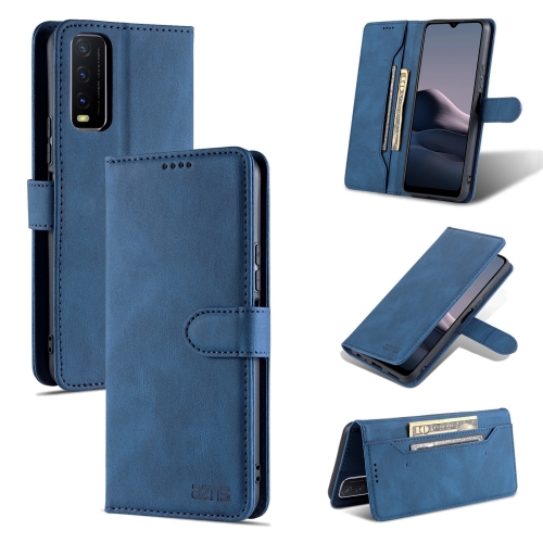 

For vivo Y20 AZNS Dream II Skin Feel PU+TPU Horizontal Flip Leather Case with Holder & Card Slots & Wallet(Blue)