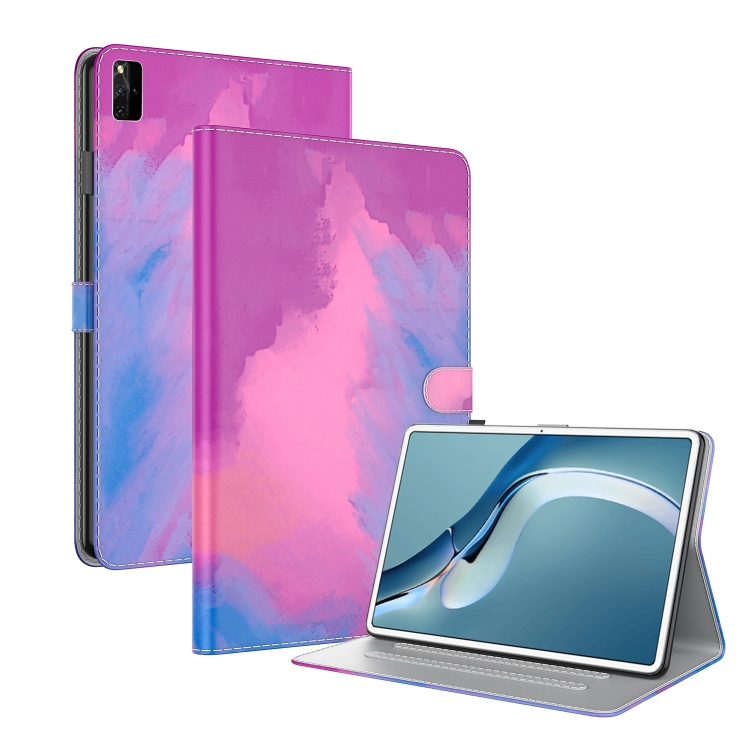 

For Huawei MatePad Pro 12.6 (2021) Voltage Watercolor Pattern Skin Feel Magnetic Horizontal Flip PU Leather Case with Holder(Purple)