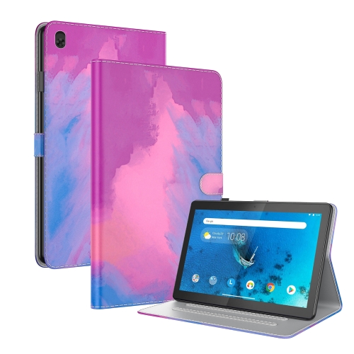 

For Lenovo Tab M10 TB-X605L X605F Voltage Watercolor Pattern Skin Feel Magnetic Horizontal Flip PU Leather Case with Holder(Purple)