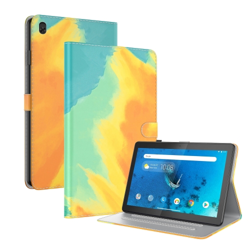 

For Lenovo Tab M10 TB-X605L X605F Voltage Watercolor Pattern Skin Feel Magnetic Horizontal Flip PU Leather Case with Holder(Yellow)