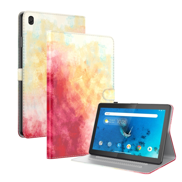 

For Lenovo Tab M10 TB-X605L X605F Voltage Watercolor Pattern Skin Feel Magnetic Horizontal Flip PU Leather Case with Holder(Red)