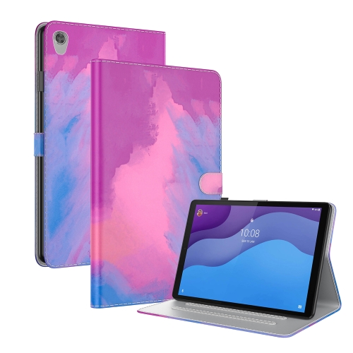 

For Lenovo Tab M10 HD Gen 2 TB-X306X,TB-X306F 10.1 Voltage Watercolor Pattern Skin Feel Magnetic Horizontal Flip PU Leather Case with Holder(Purple)