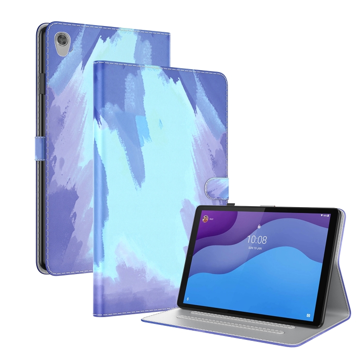 

For Lenovo Tab M10 HD Gen 2 TB-X306X,TB-X306F 10.1 Voltage Watercolor Pattern Skin Feel Magnetic Horizontal Flip PU Leather Case with Holder(Blue)