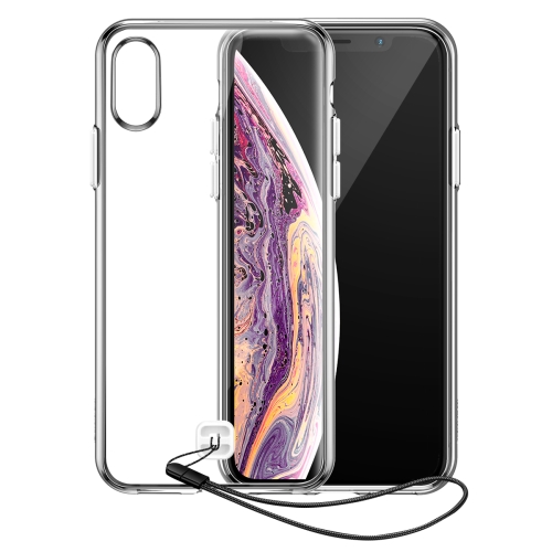 

For iPhone XS / X Baseus TPU + PC Transparent Key Phone Case with Lanyard(Transparent)