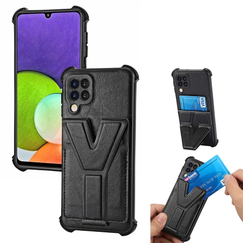 

For Infinix Note 10 Y Style Multifunction Card Stand Back Cover PU + TPU + PC Magnetic Shockproof Case(Black)