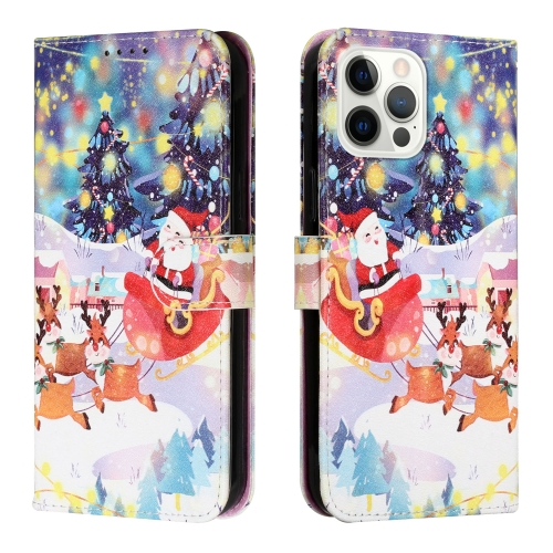 

Silk Texture Christmas Painted Pattern Horizontal Flip Leather Case with Holder & Card Slots & Wallet & Photo Frame For iPhone 13 Pro(Gifts Santa Claus)