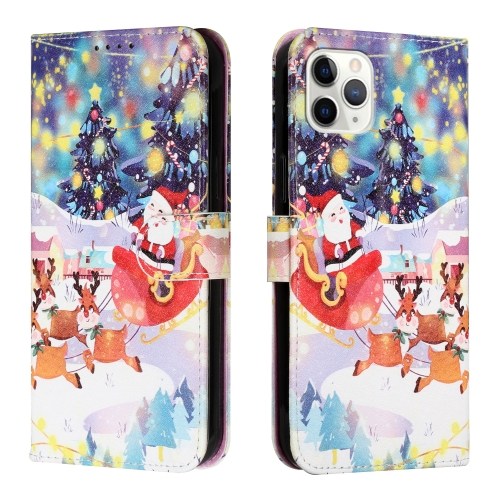 

Silk Texture Christmas Painted Pattern Horizontal Flip Leather Case with Holder & Card Slots & Wallet & Photo Frame For iPhone 11 Pro(Gifts Santa Claus)