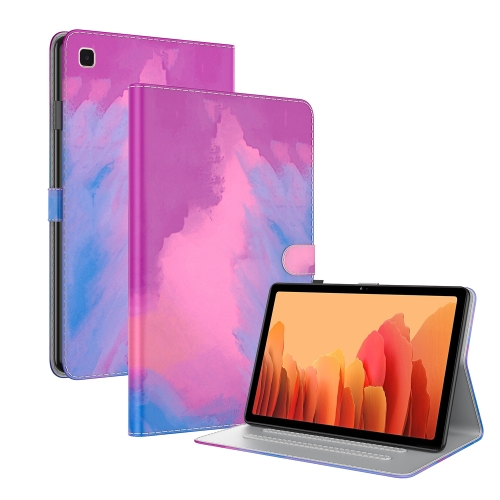 

For Samsung Galaxy Tab A7 10.4 2020 T500 / T505 Voltage Watercolor Pattern Skin Feel Magnetic Horizontal Flip PU Leather Case with Holder & Card Slots & Photo Frame & Sleep / Wake-up Function(Purple Red)