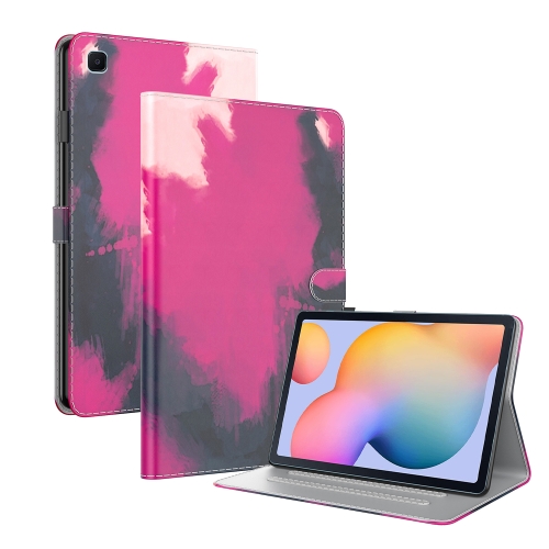 

For Samsung Galaxy Tab S6 Lite 10.4 inch P610 / P615 Voltage Watercolor Pattern Skin Feel Magnetic Horizontal Flip PU Leather Case with Holder & Card Slots & Photo Frame & Sleep / Wake-up Function(Berry)