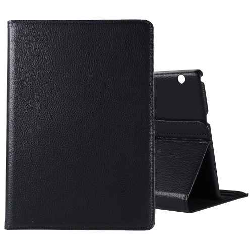 

For Huawei MediaPad T3 10 Litchi Texture Horizontal Flip 360 Degrees Rotation Leather Case with Holder(Black)