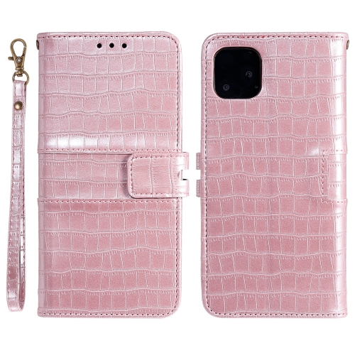 

Regular Crocodile Texture Horizontal Flip Leather Case with Holder & Card Slots & Wallet & Photo Frame & Lanyard For iPhone 13 Pro Max(Rose Gold)