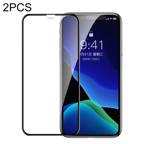 

2 PCS Baseus 0.3mm Full Screen Curved Edge Cellular Dust Tempered Glass Film For iPhone 11 Pro / XS / X