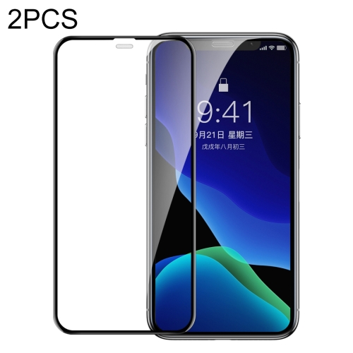 

2 PCS Baseus 0.3mm Full Screen Curved Edge Cellular Dust Tempered Glass Film For iPhone 11 / XR