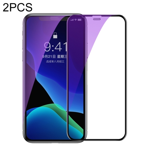 

2 PCS Baseus 0.3mm Full Screen Curved Edge Cellular Dust Anti Blue-ray Tempered Glass Film For iPhone 11 Pro / XS / X