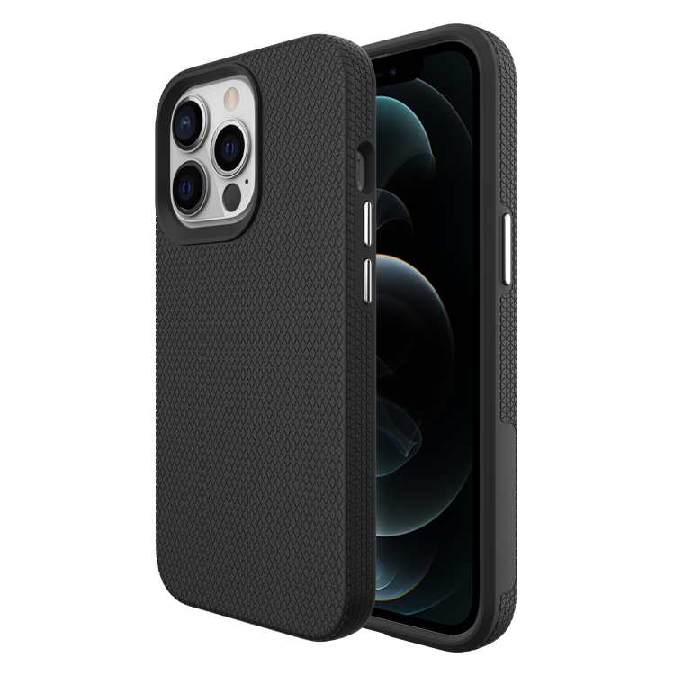 

Triangle Armor Texture TPU + PC Case For iPhone 13 Pro Max(Black)