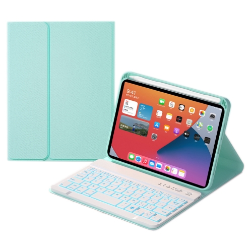 

HK006D Square Keys Detachable Bluetooth Solid Color Keyboard Leather Case with Colorful Backlight & Holder for iPad mini 6(Mint Green)