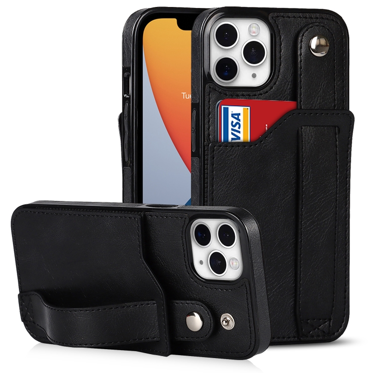 

Crazy Horse Texture Shockproof TPU + PU Leather Case with Card Slot & Wrist Strap Holder For iPhone 11 Pro(Black)