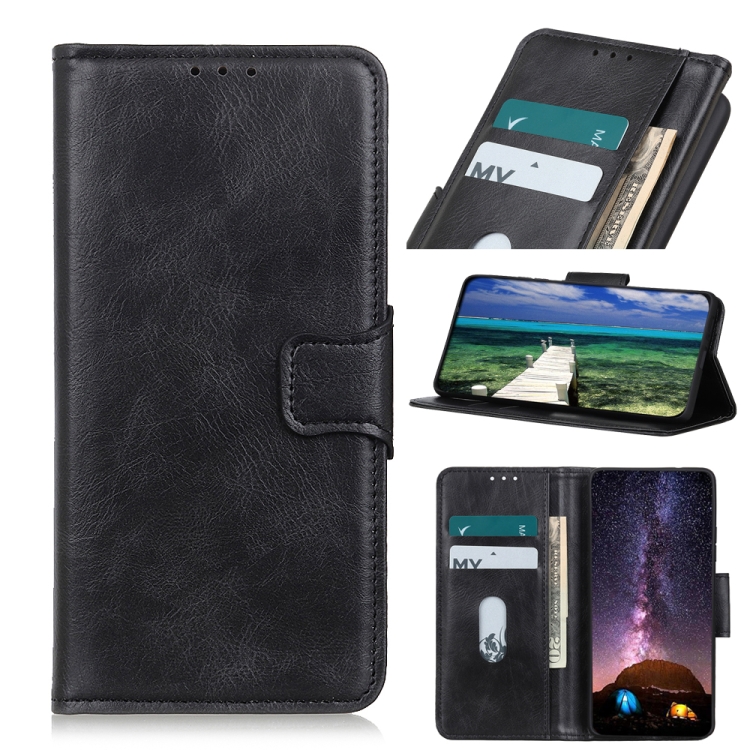 

For Motorola Edge (2021) Mirren Crazy Horse Texture Horizontal Flip Leather Case with Holder & Card Slots & Wallet(Black)