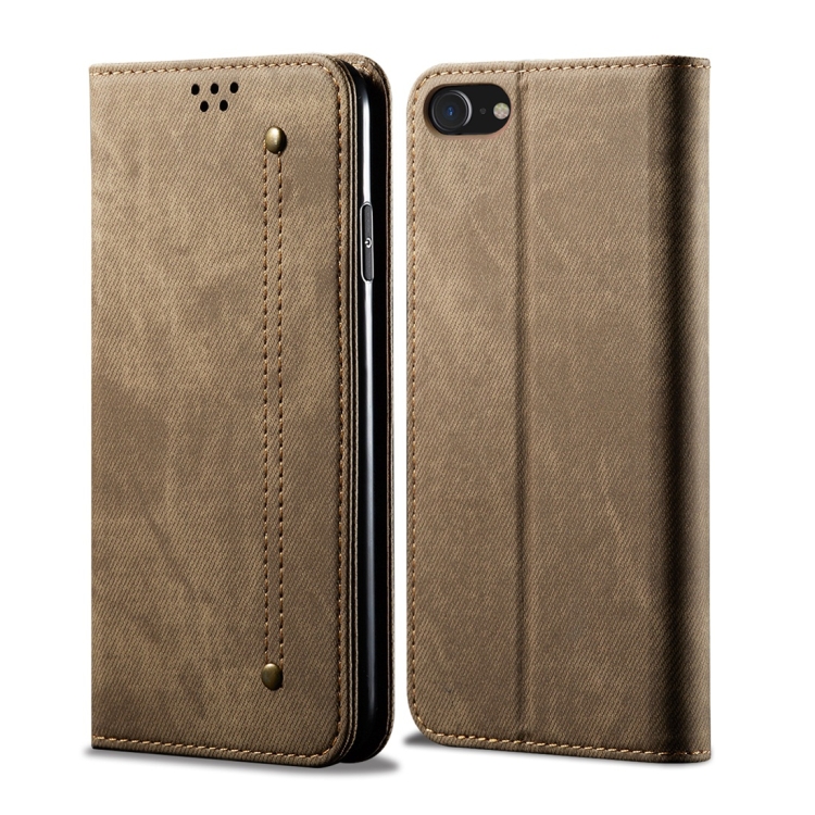 

For iPhone 6 / 6s Denim Texture Casual Style Horizontal Flip Leather Case with Holder & Card Slots & Wallet(Khaki)