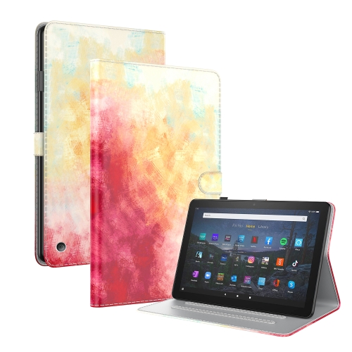 

For Amazon Fire HD 8 2020 Watercolor Pattern Skin Feel Magnetic Horizontal Flip PU Leather Case with Holder & Card Slots & Photo Frame & Sleep / Wake-up Function(Spring Cherry)