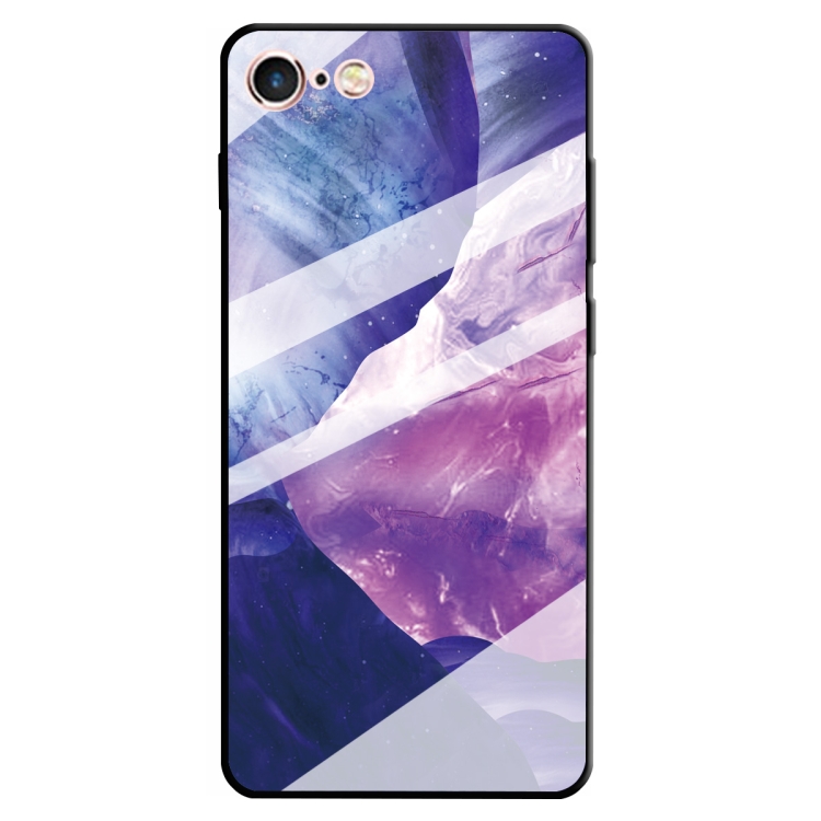 

For iPhone 6 & 6s Marble Pattern Glass Protective Case(Rock Purple)
