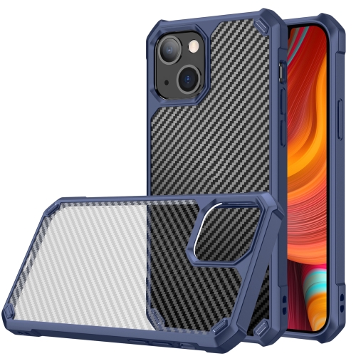 

Carbon Fiber Acrylic Shockproof Protective Case For iPhone 13 mini(Blue)