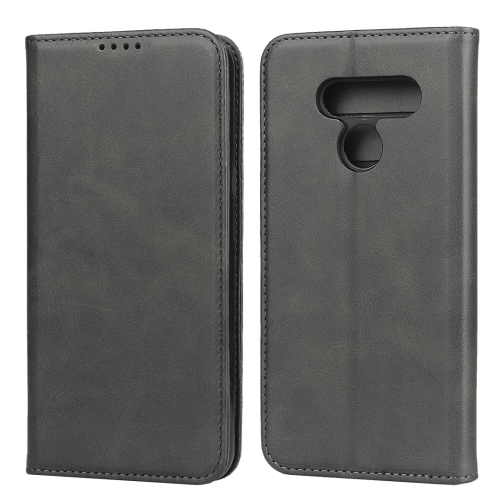 

For LG K50 Calf Texture Magnetic Horizontal Flip Leather Case with Holder & Card Slots & Wallet(Black)