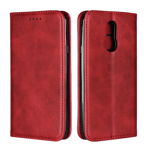 

For LG Q7 Calf Texture Magnetic Horizontal Flip Leather Case with Holder & Card Slots & Wallet(Red)