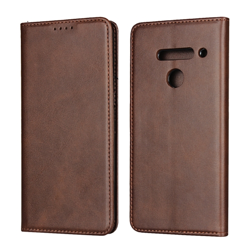 

For LG V50 ThinQ Calf Texture Magnetic Horizontal Flip Leather Case with Holder & Card Slots & Wallet(Brown)