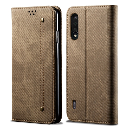

For Xiaomi Mi CC9 / Mi 9 Lite Denim Texture Casual Style Horizontal Flip Leather Case with Holder & Card Slots & Wallet(Khaki)