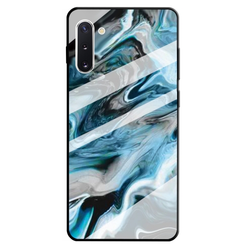 

For Galaxy Note 10 Marble Pattern Glass Protective Case(Ink Blue)