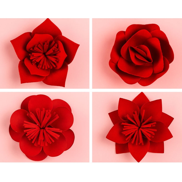 

4 in 1 Flowers Creative Paper Cutting Shooting Props Flowers Papercut Jewelry Cosmetics Background Photo Photography Props