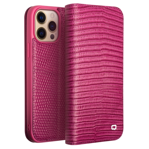 

QIALINO Small Crocodile Texture Horizontal Flip Leather Case with Holder & Card Slots & Wallet For iPhone 13 Pro(Rose Red)